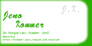 jeno kommer business card